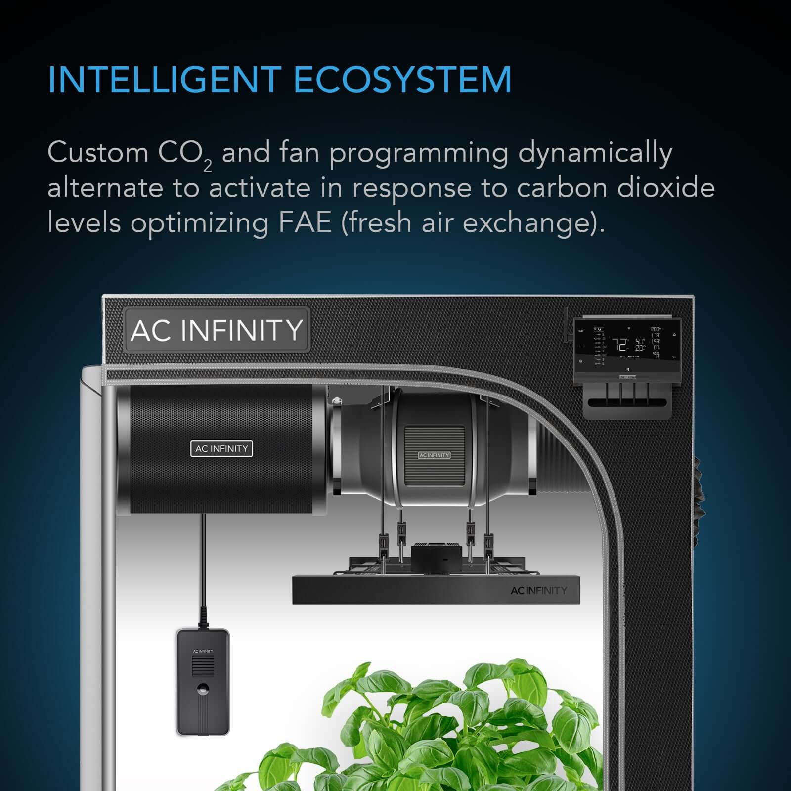 AC Infinity CO2 + Light Sensor for Controller AI+, CO2 Data Tracking, Optimized FAE, Day & Night Scheduling, Enables Equipment Control Programming - Midwest Grow LLC