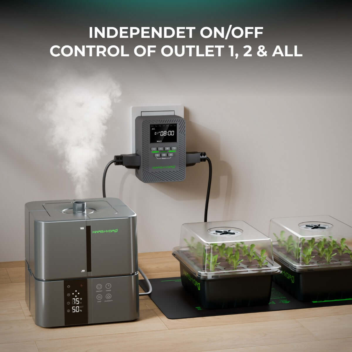 Mars Hydro iTime 2-in-1 Dual Outlet Smart Timer with App Control and Custom Scheduling - Midwest Grow LLC