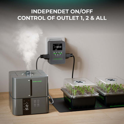 Mars Hydro iTime 2-in-1 Dual Outlet Smart Timer with App Control and Custom Scheduling - Midwest Grow LLC