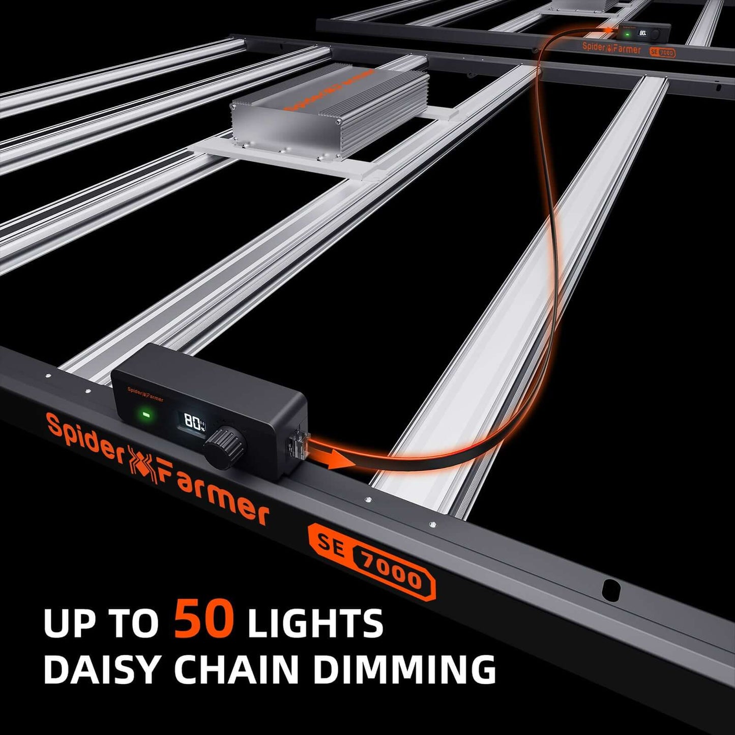 Spider Farmer SE7000 LED Grow Light + 5' x 5' Grow Tent + 6" Inline Fan Combo with GGS Controller Kits + 6" Clip Fan - Midwest Grow LLC