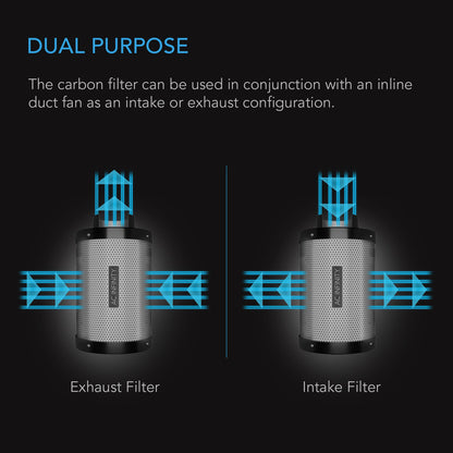 AC Infinity Duct Carbon Filter, Australian Charcoal, 12-Inch - Midwest Grow LLC