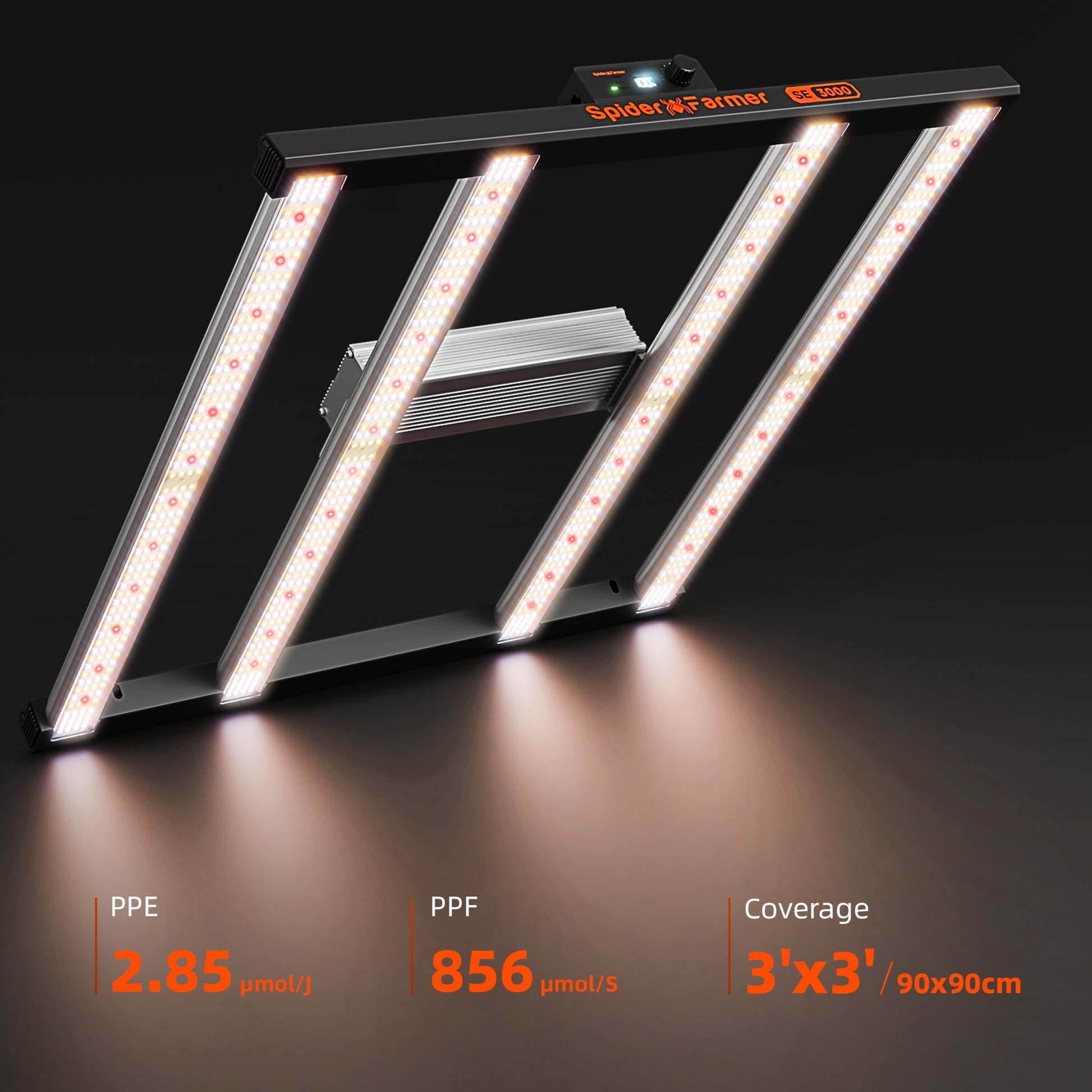 Spider Farmer SE3000 300W Dimmable Full Spectrum LED Grow Light - Midwest Grow LLC
