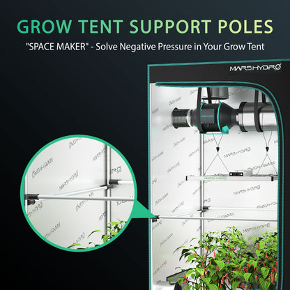 Mars Hydro High CFM Grow Tent Support Pole Kit 4' x 4' - Midwest Grow LLC