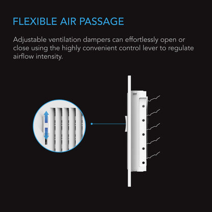AC Infinity Register Ventilation Grille 4" x 12", White - Midwest Grow LLC
