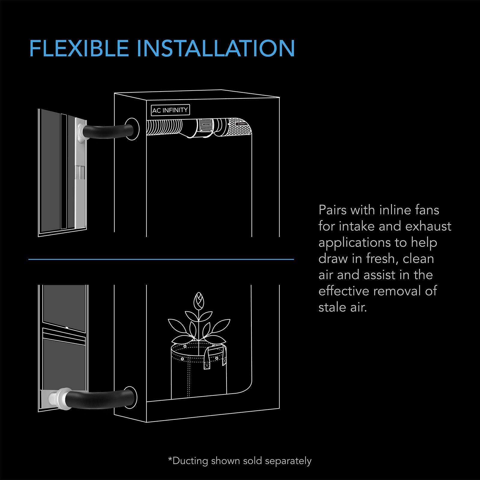 AC Infinity Window Duct Kit, Adjustable Vent Port for Inline Fans - Midwest Grow LLC