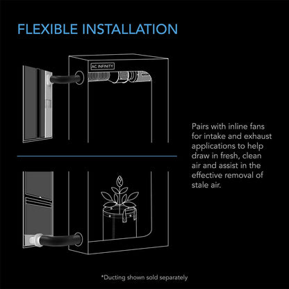 AC Infinity Window Duct Kit, Adjustable Vent Port for Inline Fans - Midwest Grow LLC