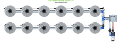ALIEN Hydroponics V-SYSTEM 12 Pot 2 Row Kit - Midwest Grow LLC