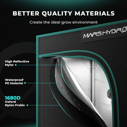 Mars Hydro 2' x 2' x 4' 8" (60cm x 60cm x 140cm) Indoor Grow Tent - Midwest Grow LLC