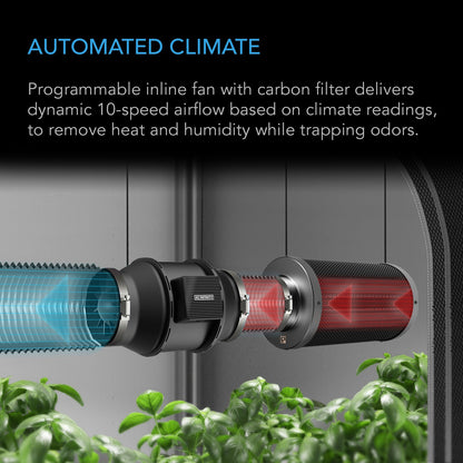 AC Infinity Advance Grow Tent System 4x4, 4-Plant Kit, Integrated Smart Controls to Automate Ventilation, Circulation, Full Spectrum LED Grow Light - Midwest Grow LLC