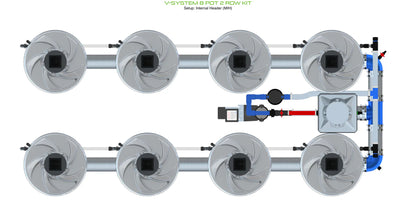 ALIEN Hydroponics V-SYSTEM 8 Pot 2 Row Kit - Midwest Grow LLC