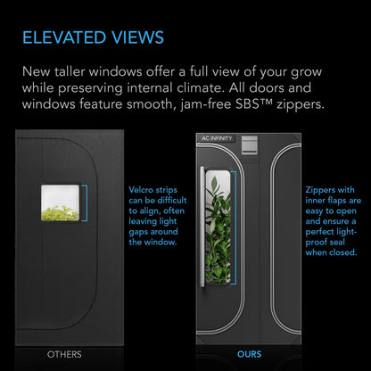 AC Infinity CLOUDLAB 743D, 2-in-1 Advance Grow Tent 4x3, 2000D Mylar Canvas, 48" x 36" x 72" - Midwest Grow LLC