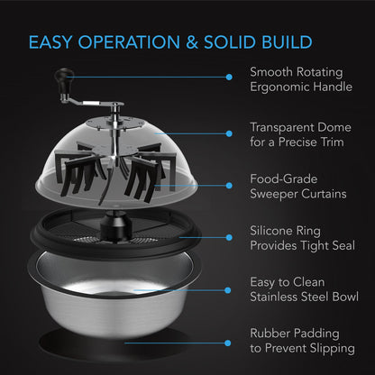 AC Infinity Bud Bowl Trimmer, Twist Spin Cut with Clear Visibility Dome, 19-Inch - Midwest Grow LLC