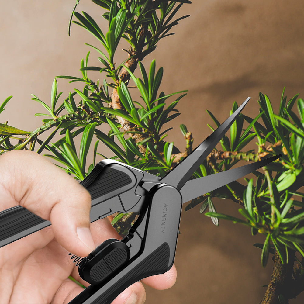 AC Infinity Stainless Steel Curved Pruning Shear, Ergonomic Lightweight, 6.6" Blades, 2-Pack - Midwest Grow LLC
