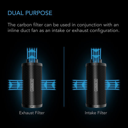 AC Infinity Duct Carbon Filter XL, Australian Charcoal, Extra Large, 8-Inch - Midwest Grow LLC