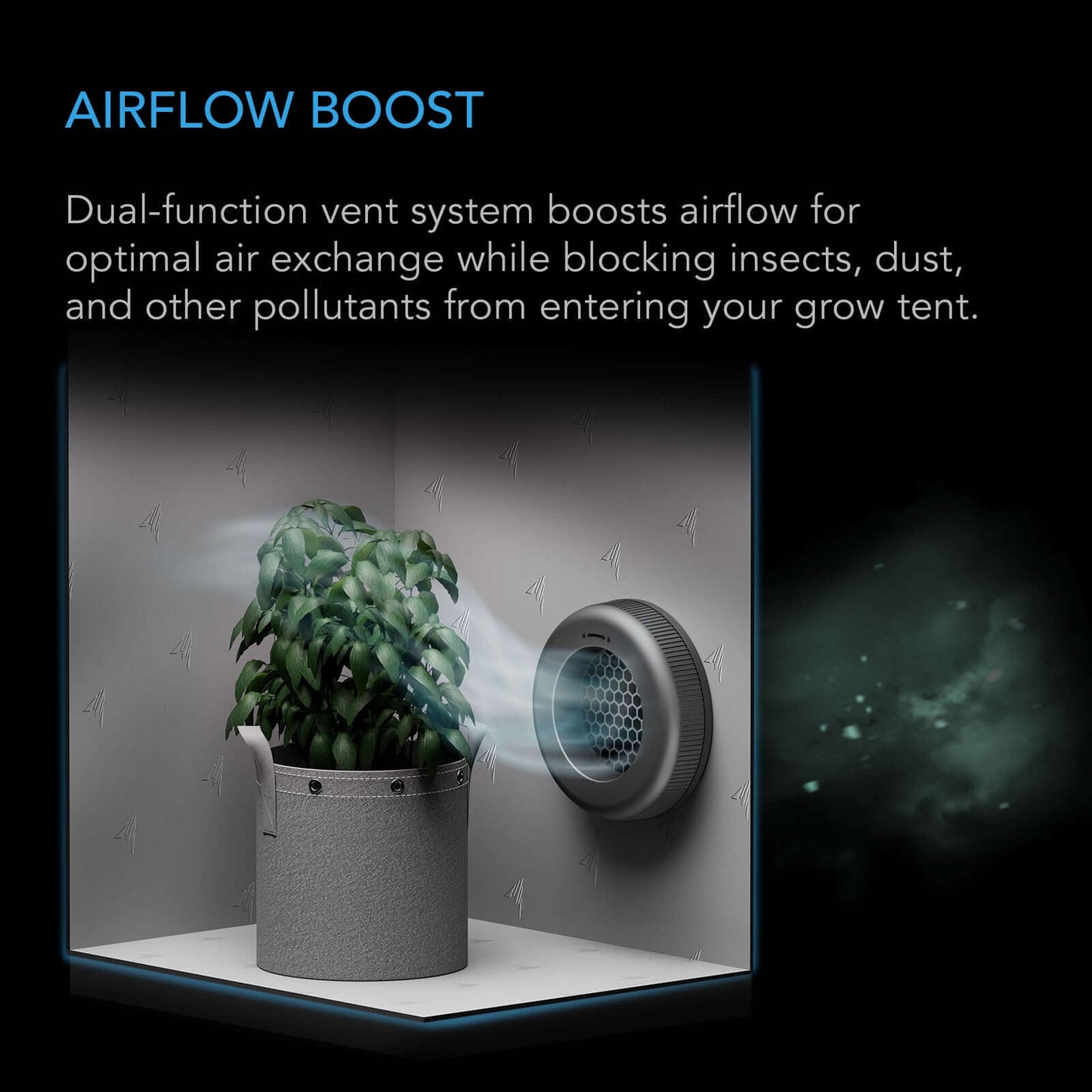 AC Infinity Grow Tent Duct Vent Attachment, 8-Inch 2 Pack, Light-Blocking & Dust-Resistant - Midwest Grow LLC