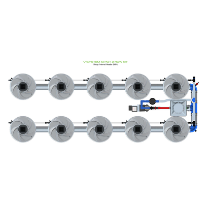 ALIEN Hydroponics V-SYSTEM 10 Pot 2 Row Kit - Midwest Grow LLC