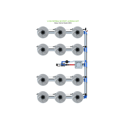 ALIEN Hydroponics V-SYSTEM 12 Pot 4 Row Kit