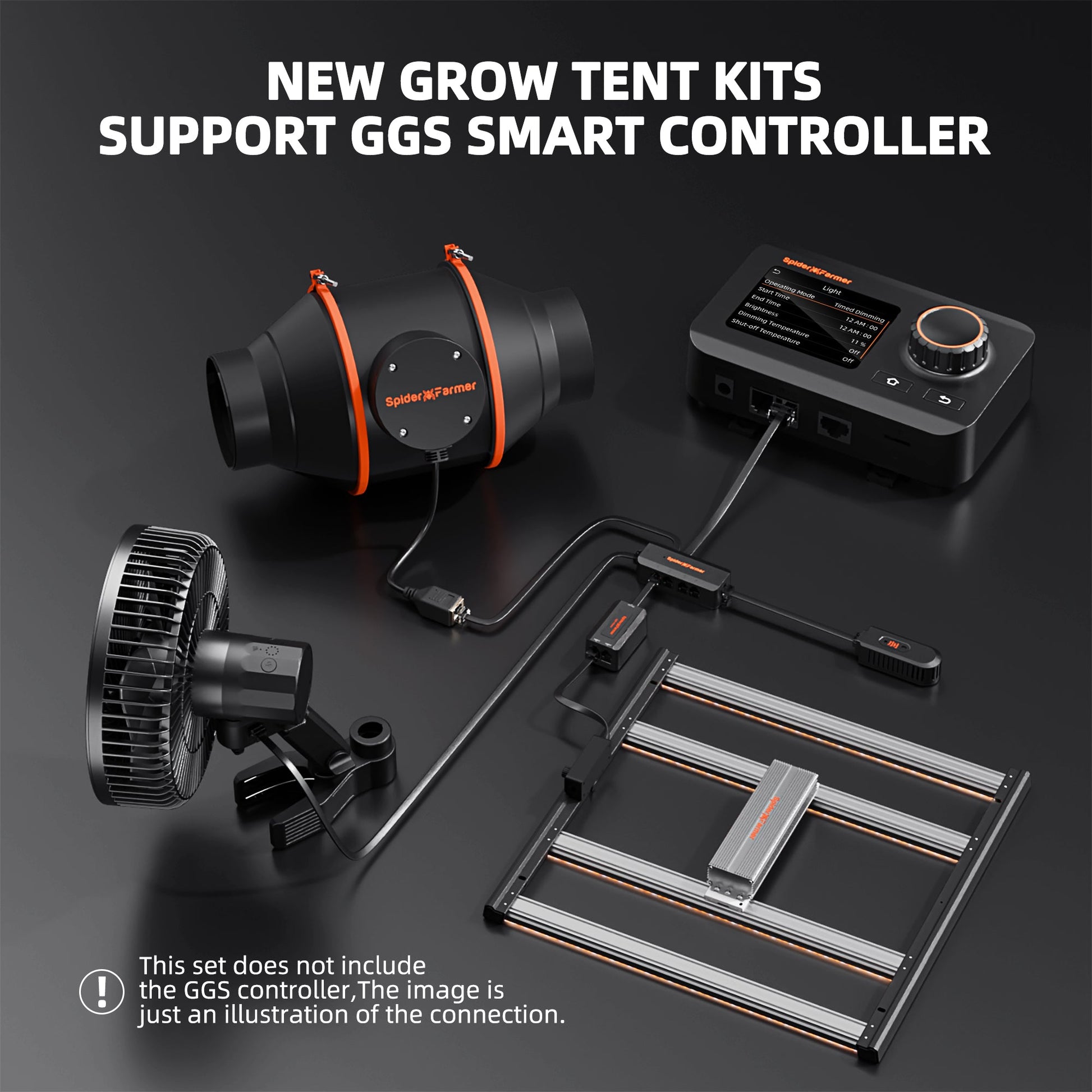 Spider Farmer G3000 LED Grow Light + 3' x 3' Grow Tent + Inline Fan Combo with Speed Controller - Midwest Grow LLC