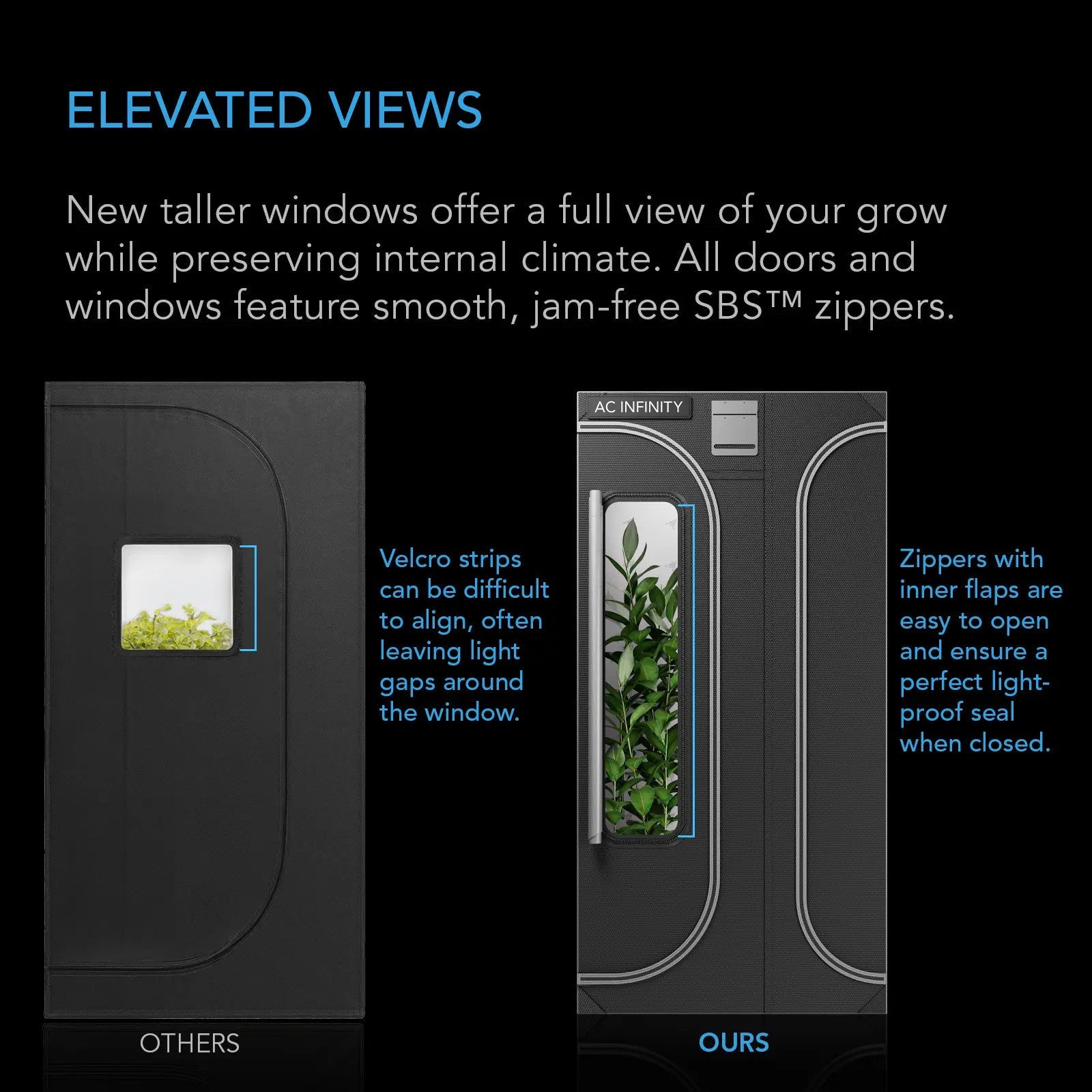 AC Infinity CLOUDLAB 632D, 2-in-1 Advance Grow Tent 3x2, 2000D Mylar Canvas, 36" x 24" x 60" - Midwest Grow LLC