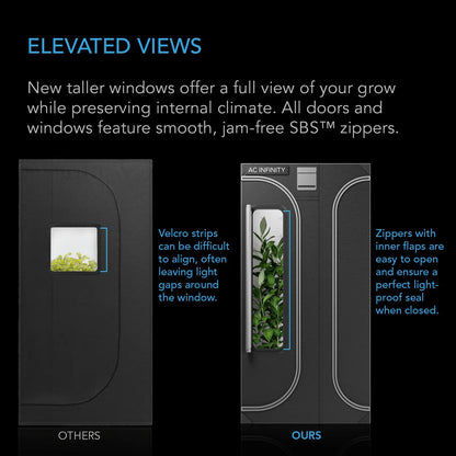 AC Infinity CLOUDLAB 632D, 2-in-1 Advance Grow Tent 3x2, 2000D Mylar Canvas, 36" x 24" x 60" - Midwest Grow LLC