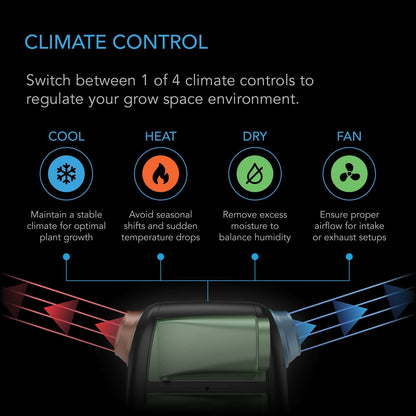 AC Infinity TERRAFORM 7, Multi-Functional Air Conditioner, with Heater, Dehumidifier, and Circulator, VPD Controller, 4-Way Ducting for Grow Tents, 8000 BTU - Midwest Grow LLC