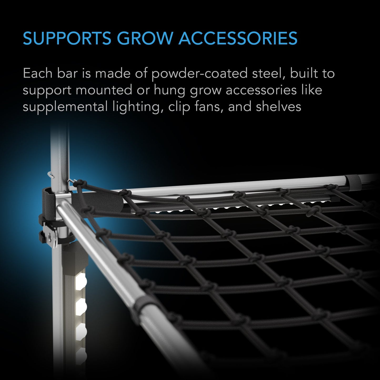 AC Infinity Grow Tent Mounting Bars, for Indoor Grow Spaces, 2x4' - Midwest Grow LLC