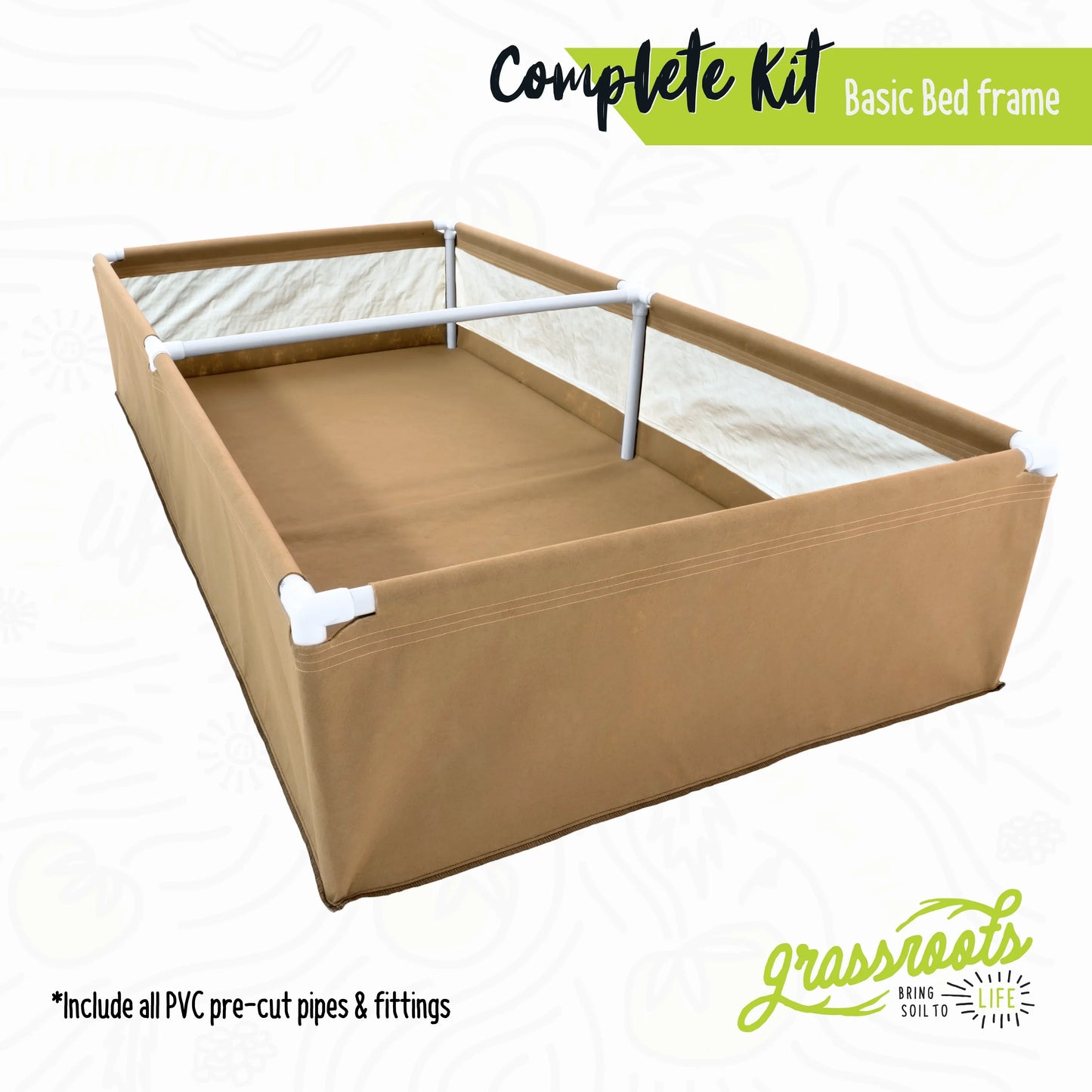 Grassroots Complete Kit Living Soil Fabric Bed - Midwest Grow LLC
