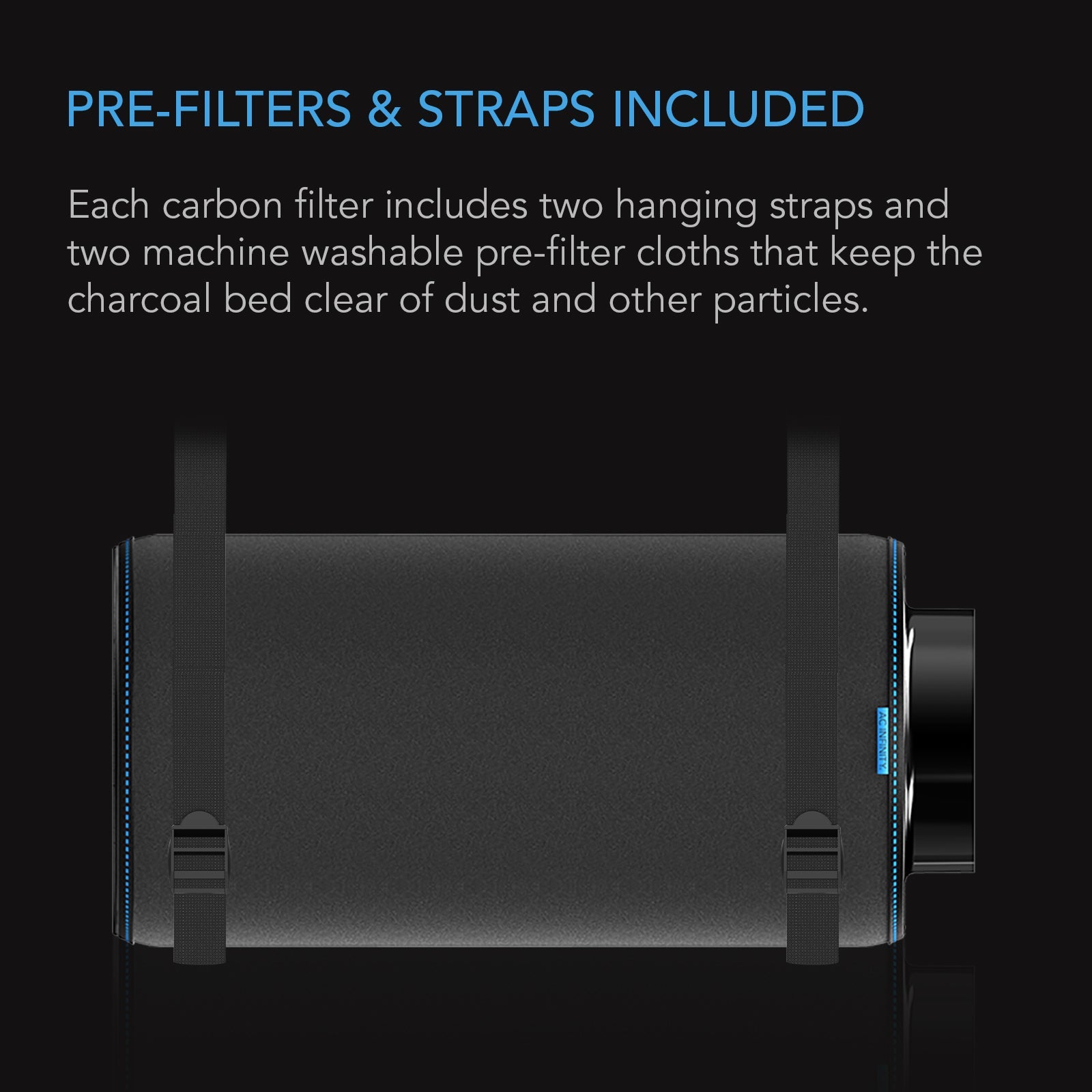 AC Infinity Duct Carbon Filter, Australian Charcoal, 12-Inch - Midwest Grow LLC