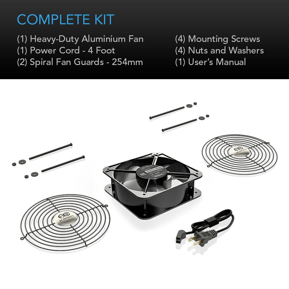 AC Infinity AXIAL 2060, Muffin 120V AC Cooling Fan, 200mm x 200mm x 60mm - Midwest Grow LLC
