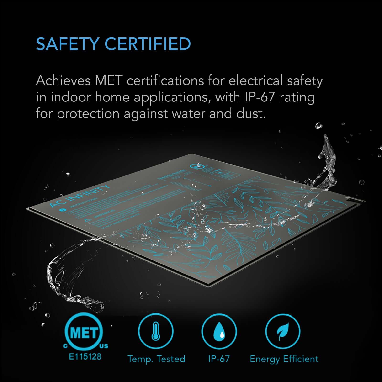 AC Infinity SUNCORE H3, Seedling Heat Mat with Heat Controller, IP-67 Waterproof, 10" x 20.75" - Midwest Grow LLC
