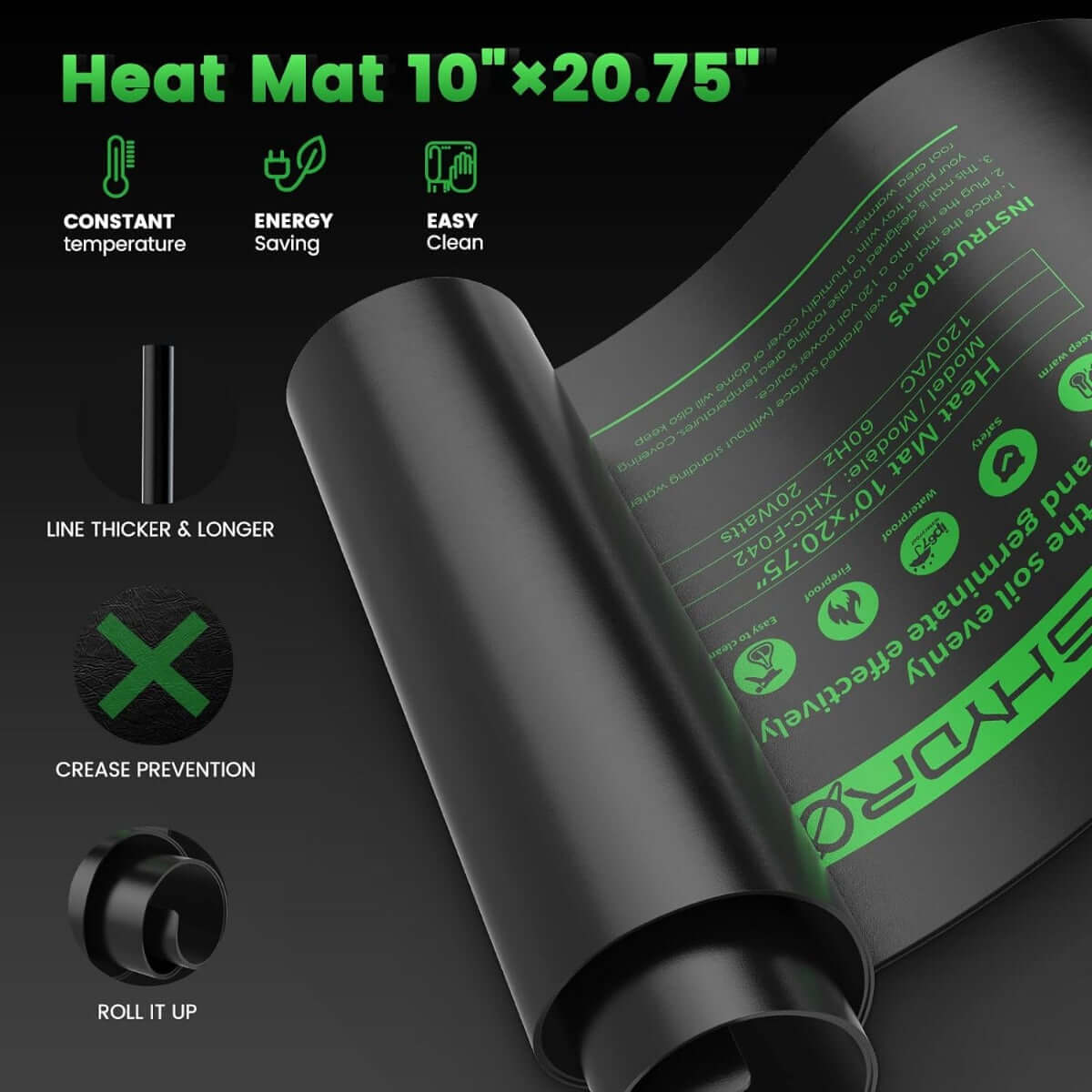 Mars Hydro 10'' x 20.75'' Seedling Heat Mat and Digital Thermostat Combo - Midwest Grow LLC