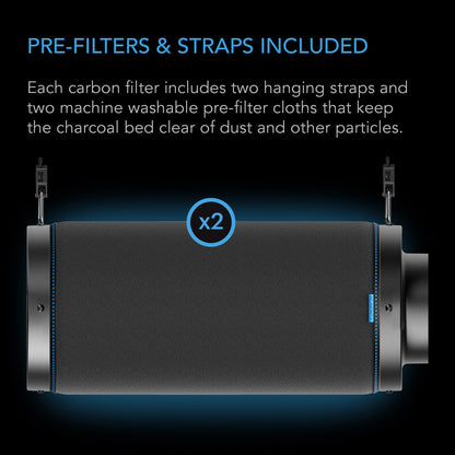 AC Infinity Duct Carbon Filter XL, Australian Charcoal, Extra Large, 4-Inch - Midwest Grow LLC