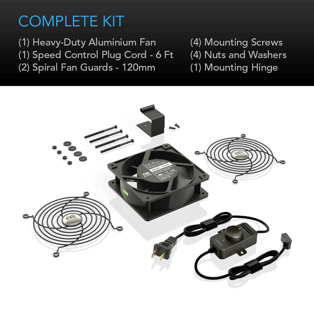 AC Infinity AXIAL S1238, Muffin 120V AC Cooling Fan, 120mm x 120mm x 38mm - Midwest Grow LLC
