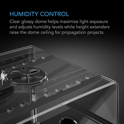 AC Infinity Humidity Dome, Propagation Kit with Height Extension, 5x8 Cell Tray - Midwest Grow LLC