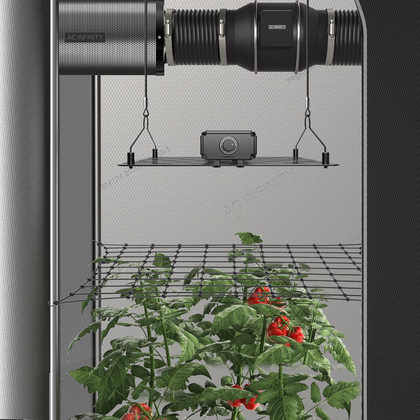 AC Infinity Grow Tent Trellis Netting, Flexible Elastic Cords, 2x4' - Midwest Grow LLC