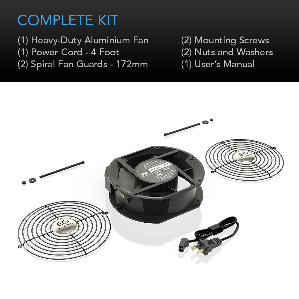 AC Infinity AXIAL 1751, Muffin 120V AC Cooling Fan, 172mm x 150mm x 51mm - Midwest Grow LLC