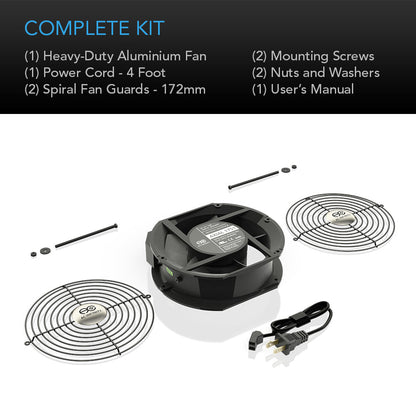 AC Infinity AXIAL 1751, Muffin 120V AC Cooling Fan, 172mm x 150mm x 51mm - Midwest Grow LLC