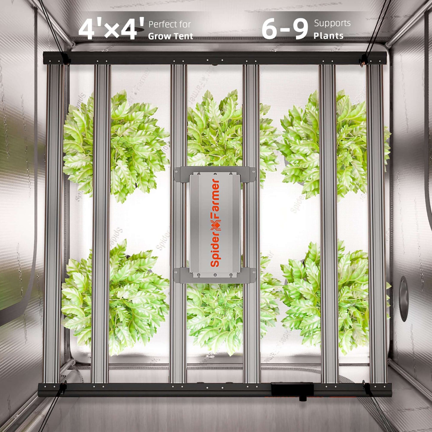 Spider Farmer G5000 x 2 LED Grow Lights + 4' x 8' Grow Tent + 6" Inline Fan Combo with Temperature and Humidity Controller + 6" Clip Fan - Midwest Grow LLC