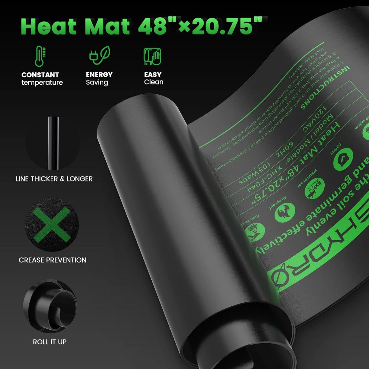 Mars Hydro 48" x 20.75" Seedling Heat Mat and Digital Thermostat Combo - Midwest Grow LLC
