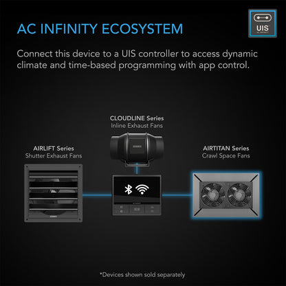 AC Infinity AIRTITAN S7, Crawlspace Fan with Speed Controller, 12-Inch - Midwest Grow LLC