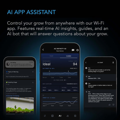 AC Infinity Hydro Sensor for Controller AI+, Precise pH, EC, TDS and Water Temp Data Tracking, Enables Equipment Control Programming - Midwest Grow LLC