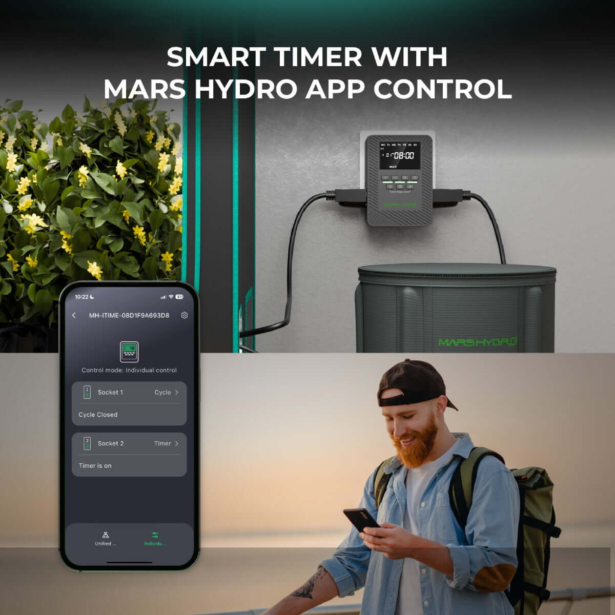 Mars Hydro iTime 2-in-1 Dual Outlet Smart Timer with App Control and Custom Scheduling - Midwest Grow LLC