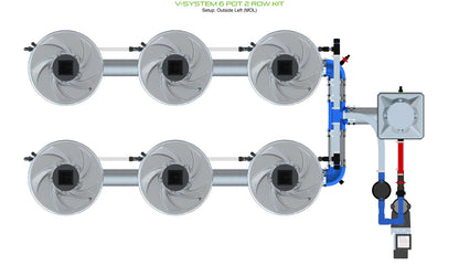ALIEN Hydroponics V-SYSTEM 6 Pot 2 Row Kit - Midwest Grow LLC