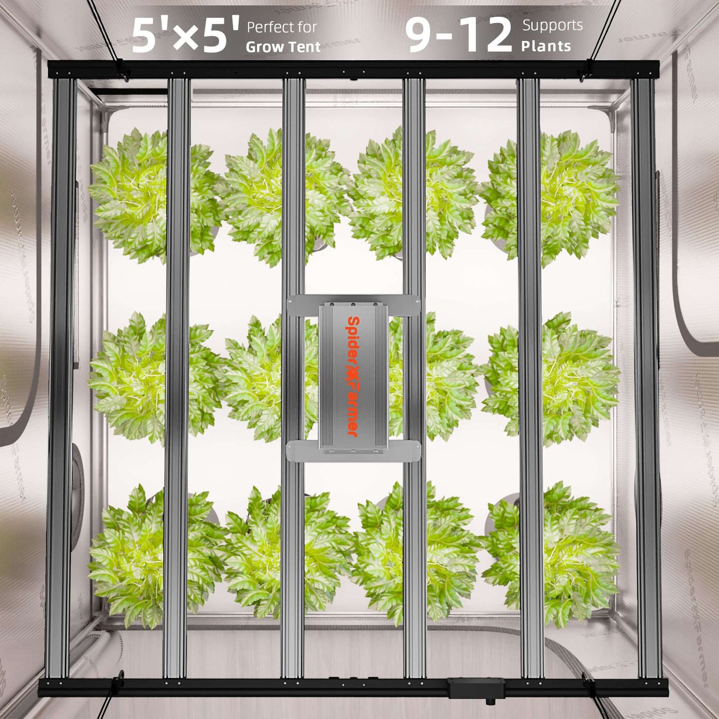 Spider Farmer G8600 x 2 LED Grow Lights + 5' x 10' Grow Tent + 6" Inline Fan Combo with Temperature and Humidity Controller + 6" Clip Fan - Midwest Grow LLC