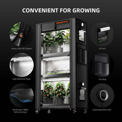 Spider Farmer 4 Tier Plant Stand + 6 x 18W LED Light Bars + 1' 2" x 2' 4" Grow Tent Kit - Midwest Grow LLC