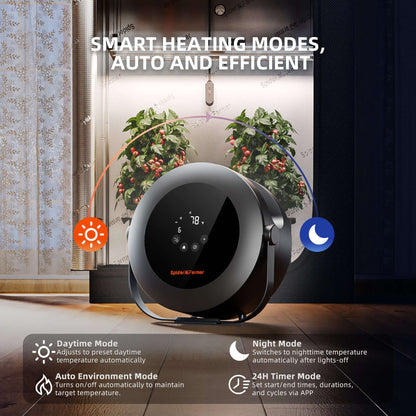 Spider Farmer Grow Tent Heater with Smart Temperature Control, Auto Settings, and 24H Timer - Midwest Grow LLC