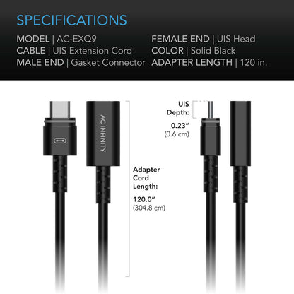 AC Infinity UIS Controller to Device Cable for Controller AI+, Controller 69 Pro and Pro+, Female to Male, 10 ft. - Midwest Grow LLC
