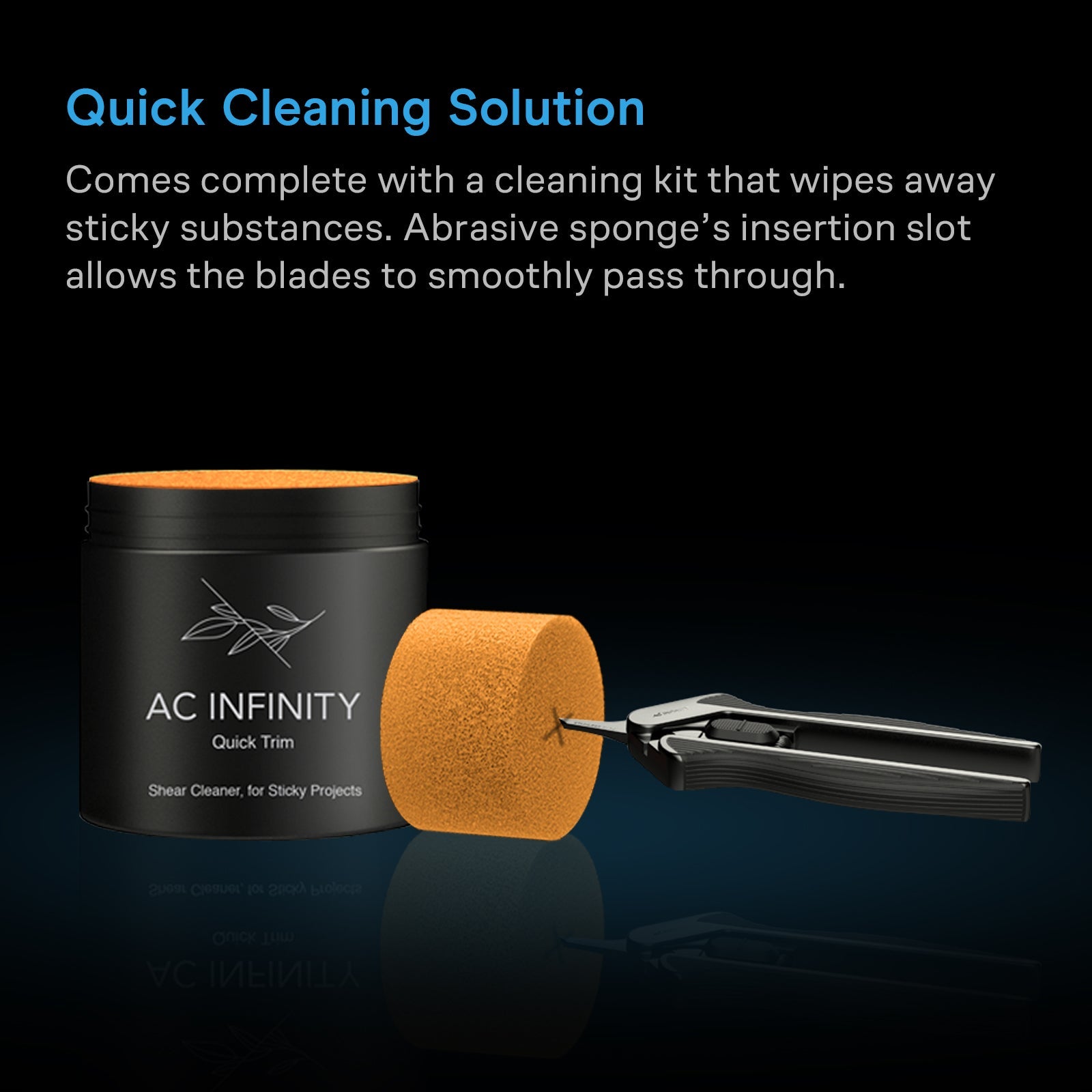 AC Infinity Stainless Steel Pruning Shear with Cleaning Kit, Ergonomic Lightweight, 6.6" Straight Blades - Midwest Grow LLC