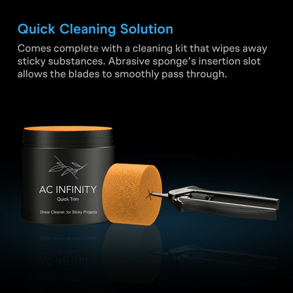 AC Infinity Stainless Steel Pruning Shear with Cleaning Kit, Ergonomic Lightweight, 6.6" Straight Blades - Midwest Grow LLC