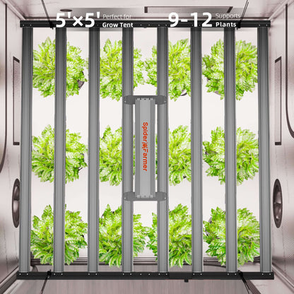 Spider Farmer G1000W LED Grow Light + 5' x 5' Grow Tent + 6" Inline Fan Combo with Temperature and Humidity Controller + 6" Clip Fan - Midwest Grow LLC